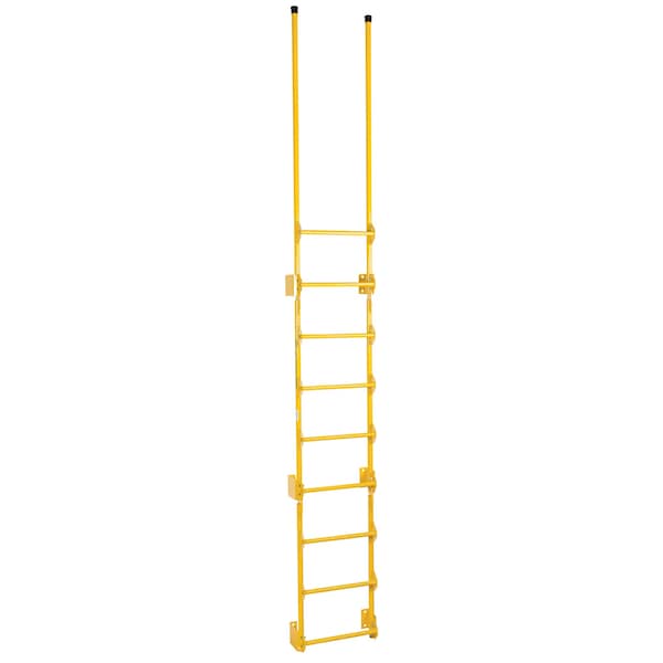 149-1/2" Overall H, Dock Ladder, Walk-Through Style, 9 Step, Steel, 9 Steps, 300 lb. Load Capacity